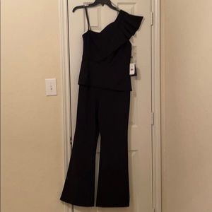 Adrianna Papell One Shoulder Peplum Jumpsuit